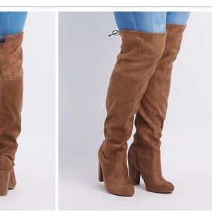 Wide Width Over-The-Knee Chunky Heel Boots
